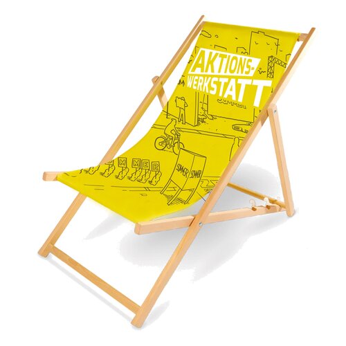 ECO Liegestuhl aus Buchenholz inkl. Druck